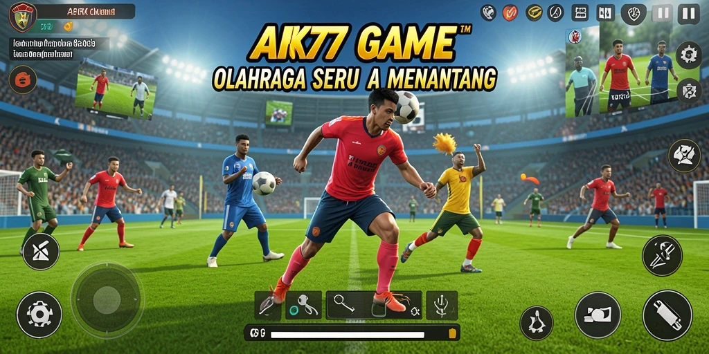 Tangkapan layar utama AFK77 menampilkan aksi seru pertandingan olahraga.