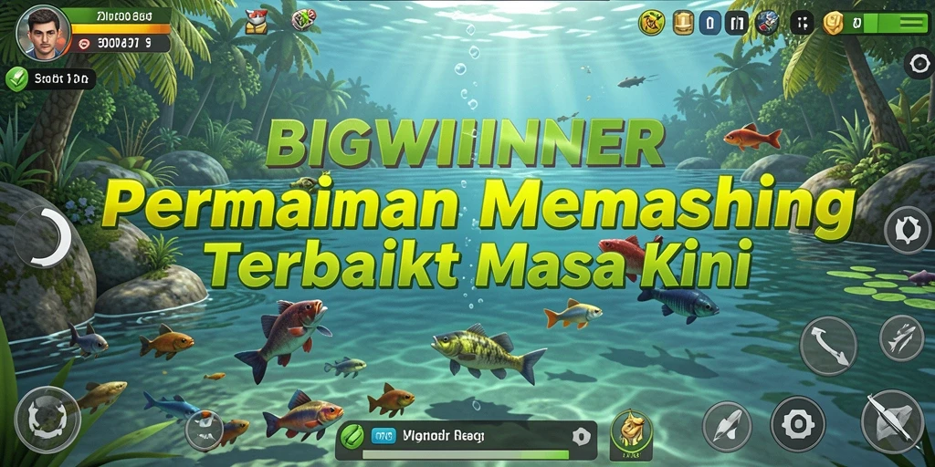 Tampilan gameplay seru dari BIGWINNER saat menangkap ikan besar.