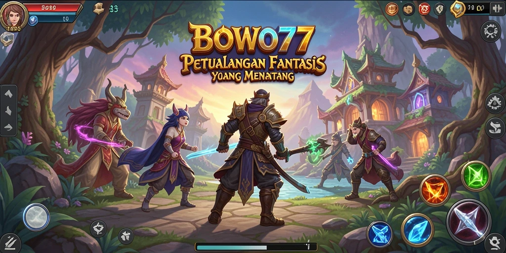 Tangkapan layar menampilkan aksi pertarungan seru di BOWO77.