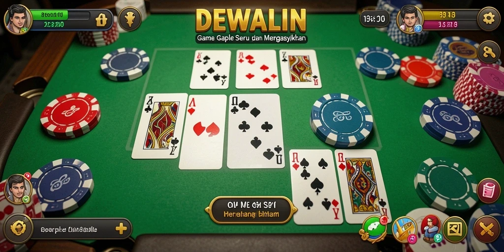 Tampilan gameplay seru DEWALIN saat pemain beradu strategi Gaple.