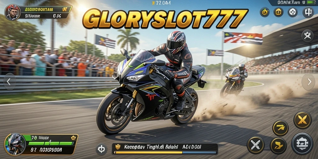 Tampilan menegangkan dari balapan motor di GLORYSLOT777.