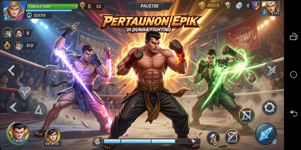 Gameplay Battle Action yang intens dan mendebarkan di PAUS188.
