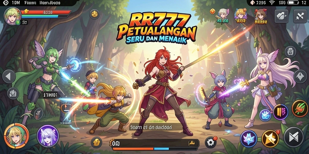 Menampilkan aksi seru dalam game Anime RR777.